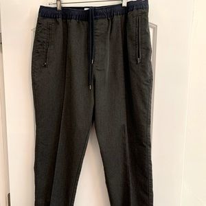 Dark gray men’s pants w/elasticized waist